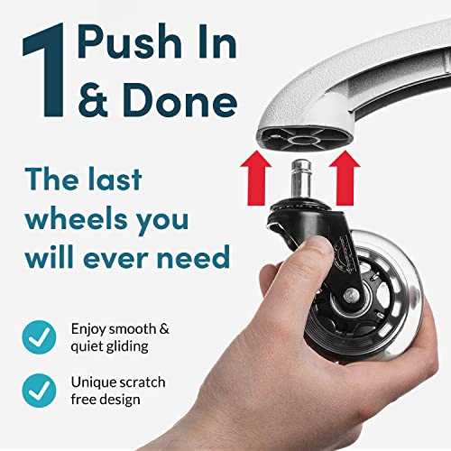 Office Chair Wheels Replacement, Heavy Duty, 5-Pack Universal Fit - view 5
