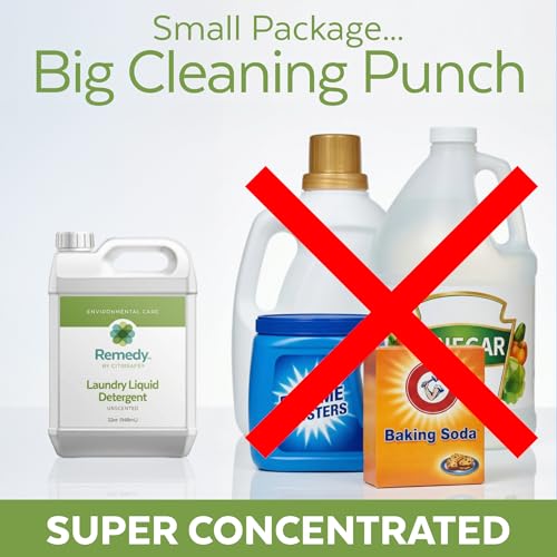 Musty or Contaminated Towels, Clothes & Bedding - Remedy Laundry Detergent Removes Odors & Residues, Super Concentrated - view 4