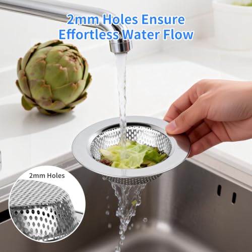4PCS 4.4" Stainless Steel Kitchen Sink Drain Strainer Food Catcher - view 4