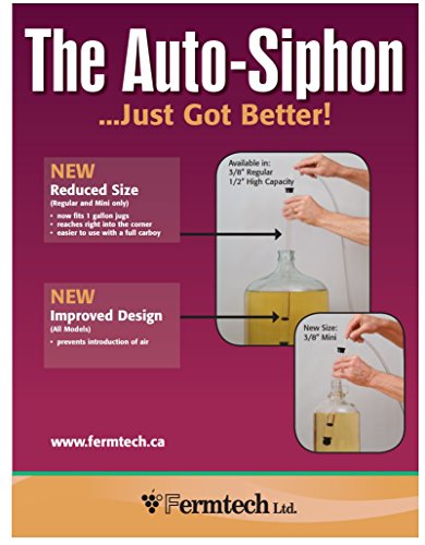 Fermtech Mini 14" Long Deluxe Siphoning Kit – Complete Home Brewing Equipment for Beer, Wine, Mead, and Craft Brew Making; Includes Auto Siphon Pump, Food-Grade Transfer Hose, and Bottling Wand - view 2