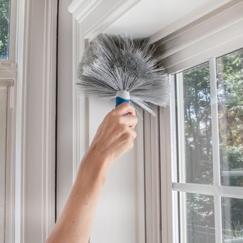 Cobweb & Corner Duster – Dusters for Cleaning, Compatible with Telescopic Poles, Dusting Tools, Great for Ceilings, Moldings, HVAC & Floor Vents, and Corners, White/Black - view 3