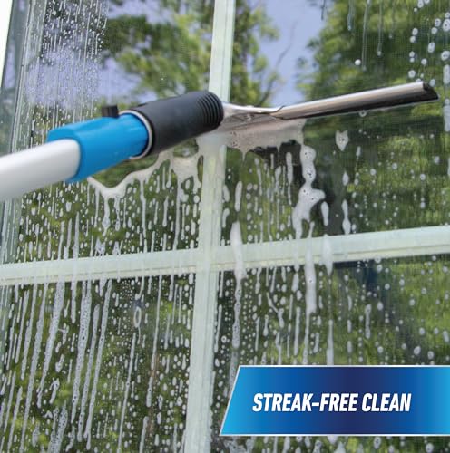 Professional Connect and Clean Total Pro Cleaning Kit, All-in-One Household Window Washing with Streak-Free Results, Includes 12” Squeegee, 14” Scrubber Washer, Telescopic Pole Extends Up to 6’ - view 3