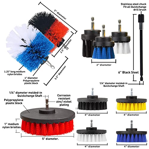 Drill Brush Scrub Pads 38 Piece Power Scrubber Cleaning Kit - All Purpose Cleaner Scrubbing Cordless Drill for Cleaning Pool Tile, Sinks, Bathtub, Brick, Ceramic, Marble, Auto, Boat - view 6