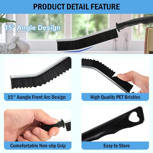 12Pcs Crevice Cleaning Brush Set, Multifunctional Recess Grout Hard-Bristle Cleaning Brush Supplies for Sink, Bathroom, Window, Corner, Bottle, Teapot for Oven Cleaning Tool Non-Scratch - view 2