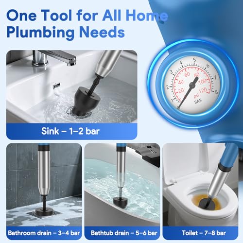 High Pressure Toilet Plunger with Real-Time Gauge - view 6