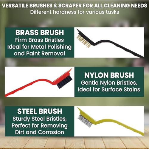 14 Pcs Crevice Cleaning Brush Set – Hard Bristle Cleaning Tools for Grout, Tile Floors, Gaps & Narrow Spaces – Multi-Purpose Grout Scrub Brush for Cleaning Bathroom, Shower, Window Tracks, Kitchen - view 4