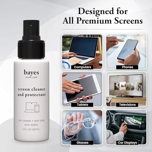 Electronic Screen Cleaner Spray Kit with Premium Microfiber Cloth - TV Screen Cleaner for Smart TV, LCD, LED, OLED - Tablet, Phone and Computer Screen Cleaner for Car Display - 2 oz - view 3