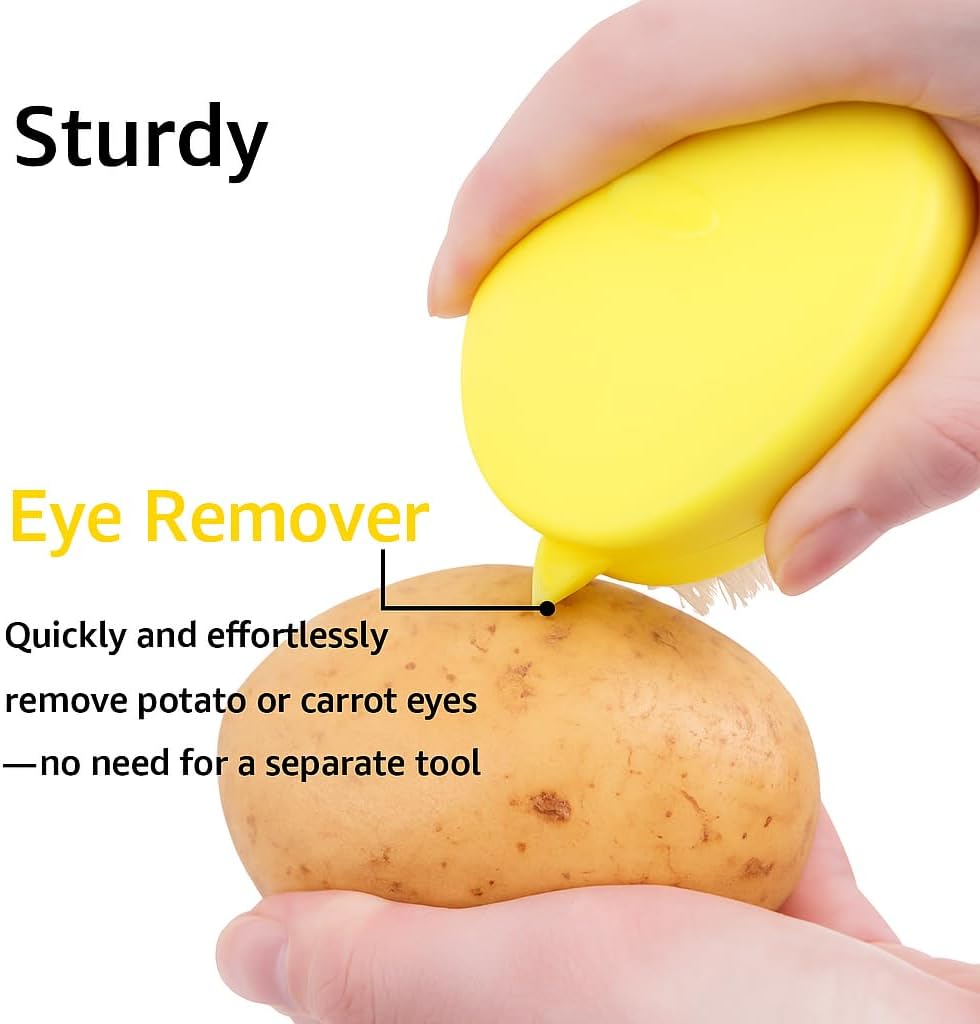 2-Pack Vegetable Brush, Dual Bristles for Daily Produce, Yellow | Dual bristles for daily produce, potatoes, carrots, fruits, greens - view 6
