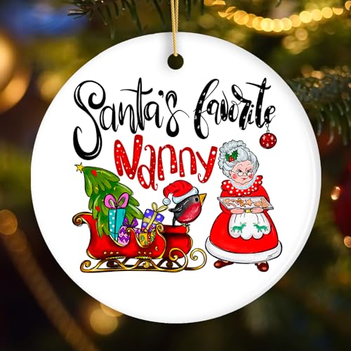 Santa’s Favorite Nanny Christmas Ornament, Babysitter Appreciation Gift - view 4