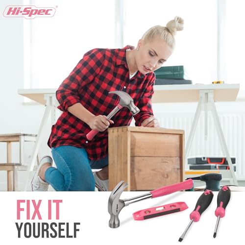 Tool Kit, General Household Hand Tool Set with Toolbox Storage Case, All-in-One Compact Toolkit for DIY & Dorm Use, Pink - view 6