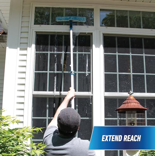 Professional Connect and Clean Total Pro Cleaning Kit, All-in-One Household Window Washing with Streak-Free Results, Includes 12” Squeegee, 14” Scrubber Washer, Telescopic Pole Extends Up to 6’ - view 4