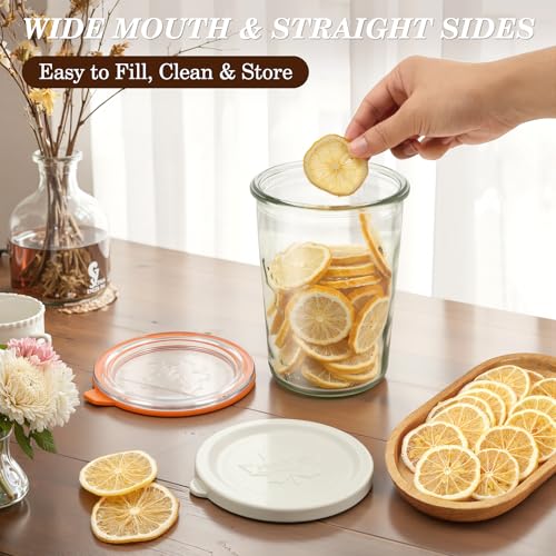 Sourdough Starter Jars 27 oz 2 Pack, Canning Jars with Glass & Plastic Lids - view 4