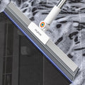 Rubber Squeegee Broom for Floor,Upgrade 62" Long Handle Window Squeegee, 2 Cleaning Cloths, Silicone Pet Hair Remover,Magic Broom Removes Water Spots, Stains, Grease, and Hair from Glass Surfaces.