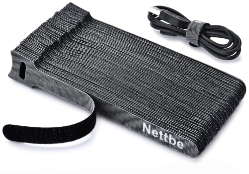 60 PCS 6 Inch Adjustable Cable Ties, Reusable Cord Management Straps