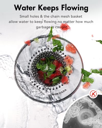 Reversible Kitchen Sink Drain Strainer, Anti-Clog Flat Edge Design - view 3