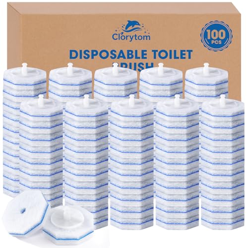 100 Pcs Disposable Toilet Cleaner Refill Pads, Universal Toilet Bowl Brush Replacement Heads, Durable Deep Cleaning Refills, Fresh Scent Bathroom Cleaning Supplies