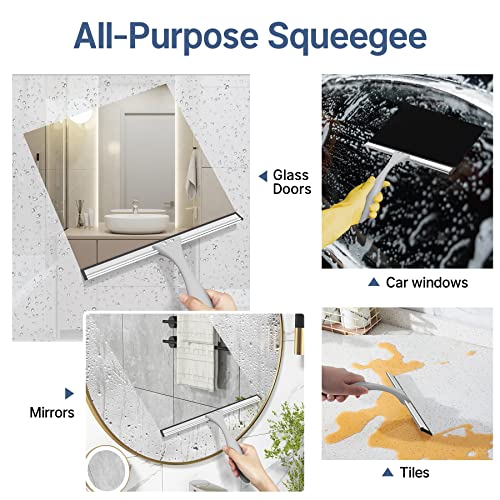 Squeegee for Shower Glass Door, All-Purpose Squeegee with Hook for Shower Doors, Windows, Mirrors, Tiles and Car Glass, 10 Inches - view 4