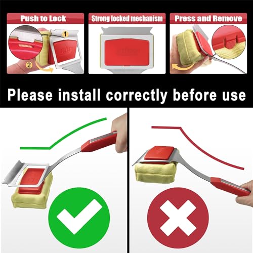 Grill Brush Bristle Free, Replaceable BBQ Cleaning Pad (No Handle), Safe Replacement Cleaning Pad/Head for Cast Iron/Stainless Steel Grates - Red - view 2