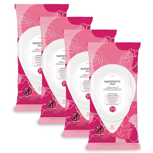 Refreshing Feminine Wipes, Sheer Floral, 32 Count, 4 Pk