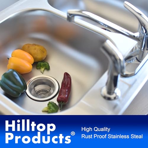 2 Pack - 4.5" Top / 3" Mesh Basket - Kitchen Sink Drain Strainer Stainless Steel Large Food Catcher. Fast Flow and Effective Full Mesh Basket - view 3