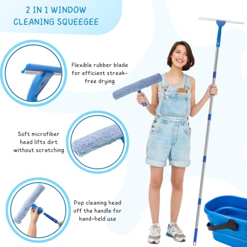 Window Squeegee Kit with 3 Gallon Collapsible Bucket for Home Glass - view 2