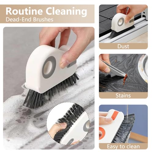 2 in 1 Groove Cleaning Brush, Window Track Cleaning Tools (Gray) - view 4