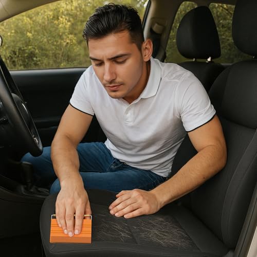 Mini Pet Hair Remover – 2025 Reusable Carpet Rake & Fur Scraper for Furniture, Car Interior, Hair Remover Brush for Bed, Couch, Home Surfaces Orange - view 5
