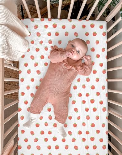 Mini Crib Sheets 2 Pack, Muslin Cotton Nursery Bedding, 24" x 38" - view 5