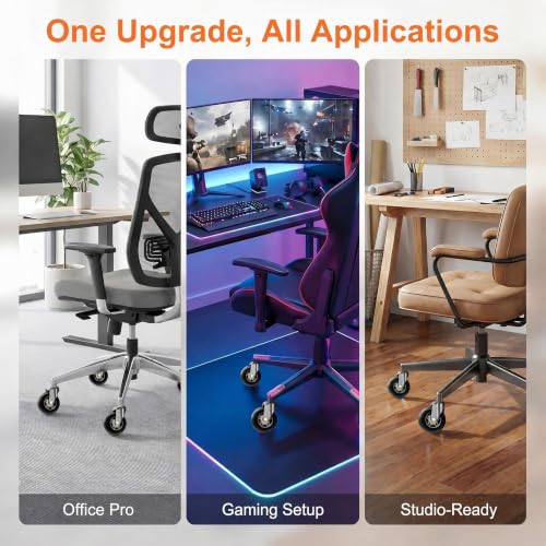 3 Inch Office Chair Wheels Replacement, Heavy Duty, Universal Fit (Black) - view 6