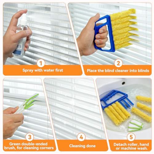 8PCS Window Blind Cleaner Duster Tool, 7-Finger Microfiber Blind Duster - view 5