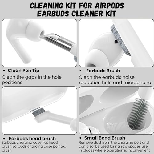 32-in-1 Electronics Cleaning Kit - Keyboard, Phone, Computer & Laptop Cleaner Kit - Compatible for MacBook, AirPods & iPhone Charger Port Cleaning Tool - Tech Gadget Cleaner - White - view 3