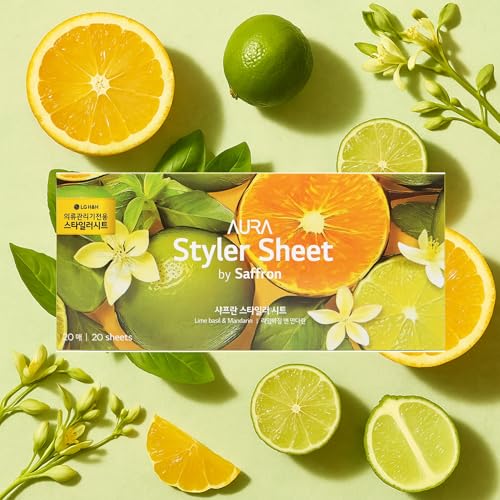 Pear & Freesia, Lime Basil & Mandarin, and Jasmin Blue 20 x 3 Pack - Long-Lasting Dryer Sheet Scent for Clothing Styler - Deodorizing & Refreshing Fragrance - Easy Use Styler Fabric Softener Sheets - view 6
