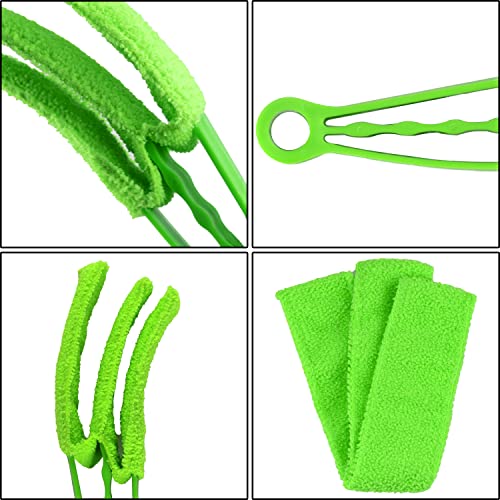 2 Pieces Microfiber Blind Duster Brushes with 6 Microfiber Sleeves Window Blind Cleaner Dust Collector Tools with Extra Microfiber Sleeves for Window Shutters Vent Air Conditioner - view 4