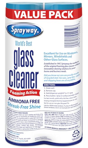 Glass Cleaner Foaming Aerosol Spray, 19oz, Pack of 2 | Ammonia-Free, Streakless, Fast-Acting | Cleans & Polishes Glass Surfaces | Fresh Scent, Removes Fingerprints, Dust, Dirt, Smoke Film - view 3