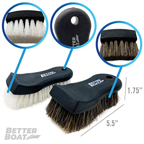 Upholstery Brush Set, Carpet and Car Cleaning Brushes, Horsehair Detailing - view 2