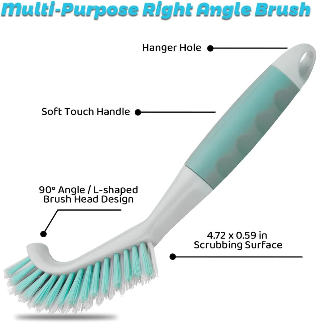 3 Pack Scrub Brush Set, Heavy-Duty Scrub Brushes for Cleaning Bathroom | Stiff Bristles Grout Scrubbing Brush with Handle, Cleaning Brushes for Shower, Bathtub, Kitchen, Floor, Tub, Tile, Sink - view 5