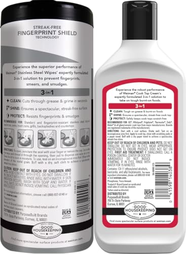 Heavy Duty Cooktop Polish & Stainless Steel Wipes - Powerful Appliance Kitchen Cleaning Kit - Packaging May Vary - view 2