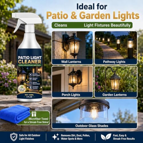 Outdoor Lantern and Garden Light Cleaner Spray, Patio Light Cleaning Kit - view 7
