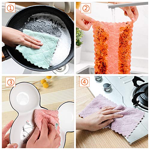 Microfiber Cleaning Cloth, Kitchen Towels, Double-Sided Microfiber Towel Lint Free Highly Absorbent Multi-Purpose Dust and Dirty Cleaning Supplies for Kitchen Car Cleaning. Pack of 12 - view 4
