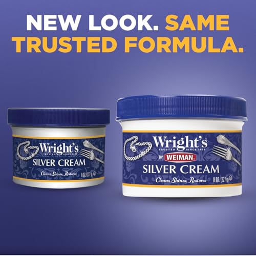 By Weiman Silver Cleaner and Polish Cream - Gently Clean and Remove Tarnish without Scratching, Ammonia-Free, 8 Ounce, 2 Pack with Polishing Cloth - view 2