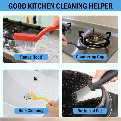 12Pcs Crevice Cleaning Brush Set, Multifunctional Recess Grout Hard-Bristle Cleaning Brush Supplies for Sink, Bathroom, Window, Corner, Bottle, Teapot for Oven Cleaning Tool Non-Scratch - view 5