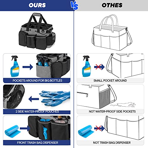 Large Professional Cleaning Caddy with Detachable Divider, Black - view 2