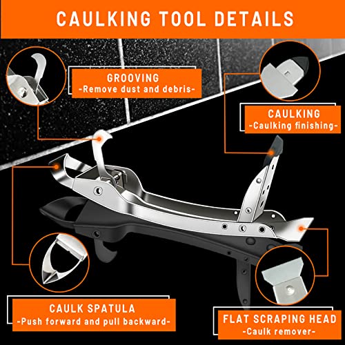 Caulking Tool Kit Stainless Steel Grout Removal Tool,4 in 1 Tile Caulk Tool - view 3