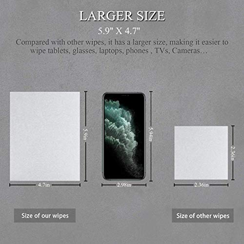 Monitor Wipes, Pre-Moistened Computer Screen Wipes for Electronics, Computer Monitor Cleaning Wipes for Eyeglasses, Tablets, Camera Lenses, Laptop, Screen Cleaner Wipes for Phones, TV, LCD - view 3