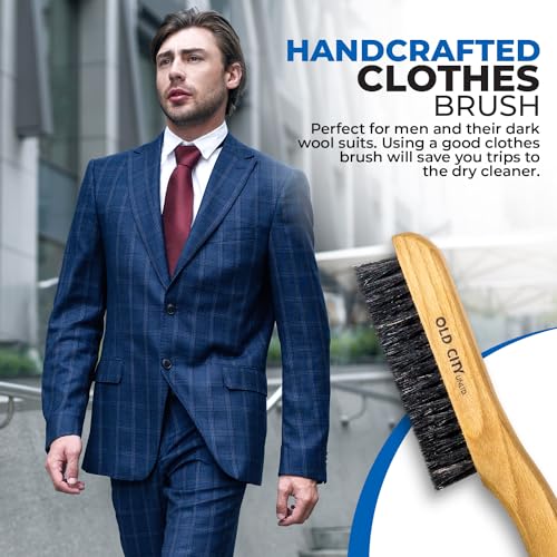 Clothes Brush Garment Brush-USA-Lint Brushes for Clothes, Lint Remover for Clothes 100% Boar Bristle Men's Wool Suit Brush, Suede, Furniture and Upholstery, Hat Brush - view 6