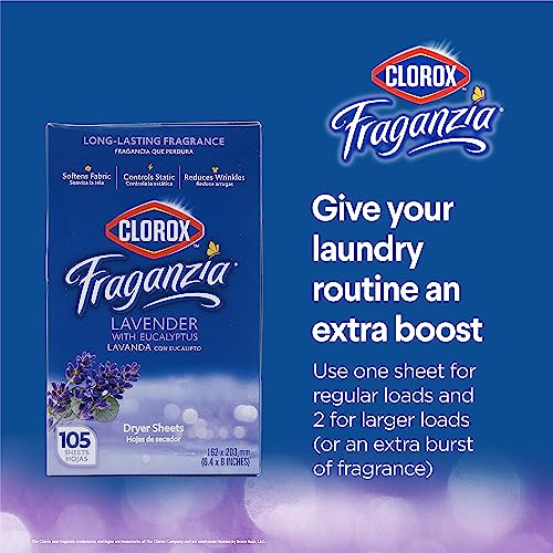 Fraganzia Dryer Sheets, Lavender Eucalyptus Scent, 105 Count - view 4