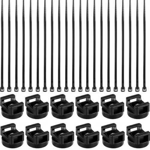 250 Pieces Magnetic Zip Tie Mount Cable Wire Management Base, 22 mm