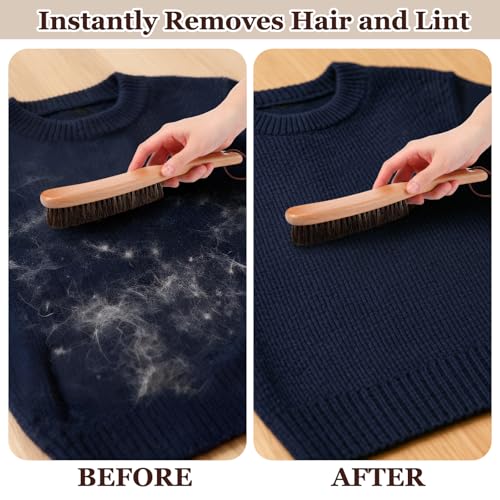 2 Pcs Lint Brushes for Clothes with 100% Soft Horse Hair Bristle - view 5