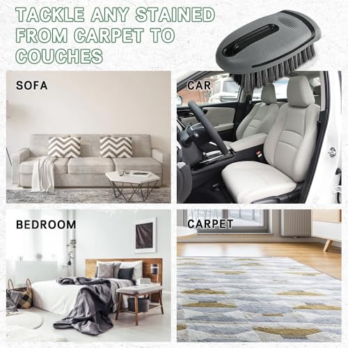 Carpet and Upholstery Cleaning Brush, Stiff Bristle Carpet Detailing Scrubber Brush, Multi-Functional Car Detailing Scrub Brushes, Cleaning Brushes for Car and Home Couch Floor Mats (Gray) - view 6