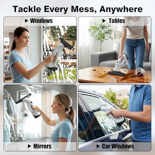 Window Vacuum Squeegee Cordless, 2000Pa Electric Window Cleaner Tool - view 5